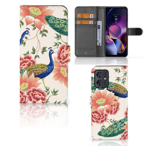 Telefoonhoesje met Pasjes voor Motorola Moto G54 Pink Peacock