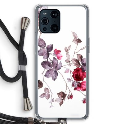 Mooie bloemen: Oppo Find X3 Pro Transparant Hoesje met koord
