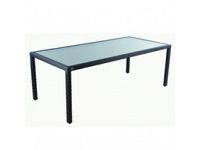 Tuintafel Valetta III - Zwart - Plat vlechtwerk