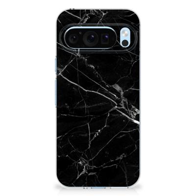 Google Pixel 9 | 9 Pro | TPU | Siliconen hoesje | Marmer Zwart - Origineel Cadeau Vader