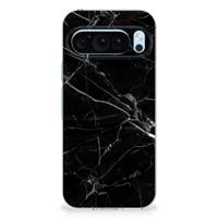 Google Pixel 9 | 9 Pro | TPU | Siliconen hoesje | Marmer Zwart - Origineel Cadeau Vader