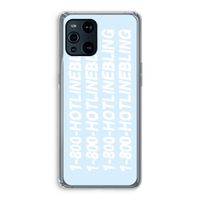 Hotline bling blue: Oppo Find X3 Transparant Hoesje