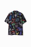 Shirt met artistieke motieven - BLACK - M