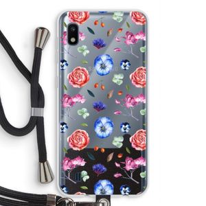 Bloemetjes: Samsung Galaxy A10 Transparant Hoesje met koord