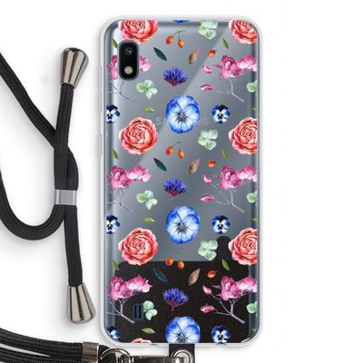 Bloemetjes: Samsung Galaxy A10 Transparant Hoesje met koord