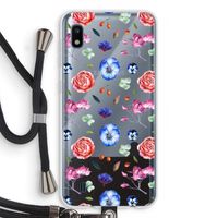 Bloemetjes: Samsung Galaxy A10 Transparant Hoesje met koord