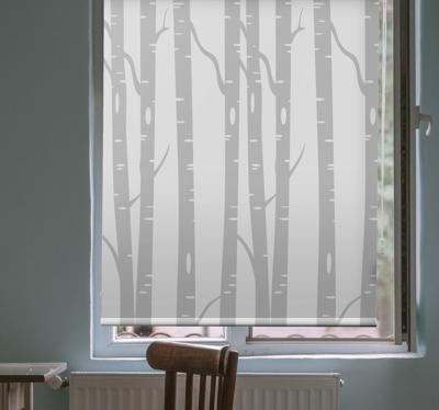 Rolgordijnen bomen print Hoge berken bos scandinavisch