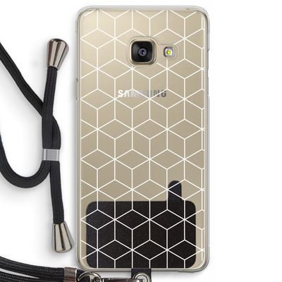 Zwart-witte kubussen: Samsung Galaxy A3 (2016) Transparant Hoesje met koord