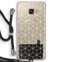 Zwart-witte kubussen: Samsung Galaxy A3 (2016) Transparant Hoesje met koord