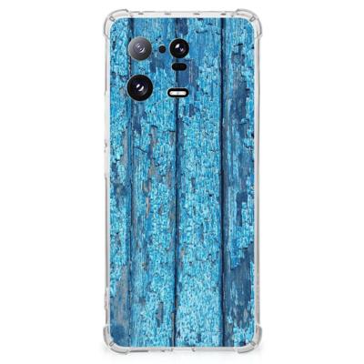 Xiaomi 13 Pro Stevig Telefoonhoesje Wood Blue Xiaomi 13 Pro Stevig Telefoonhoesje Wood Blue