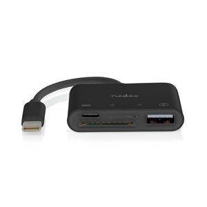 Nedis USB-Hub | 1x USB-C | 1x USB A / 1x USB-C | 4-Poorts poort(en) | USB 2.0 | USB Gevoed | SD & MicroSD - CCGB64780BK01
