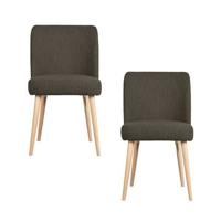 vtwonen Force Eetkamerstoelen - Bouclé - Bruin - Set van 2