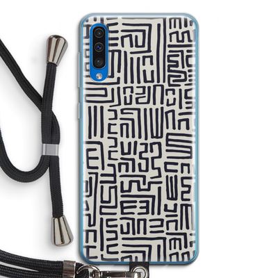 Moroccan Print: Samsung Galaxy A50 Transparant Hoesje met koord
