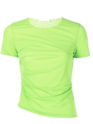 Helmut Lang t-shirt à fronces - Vert