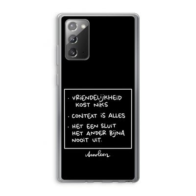 Mijn Motto's: Samsung Galaxy Note 20 / Note 20 5G Transparant Hoesje