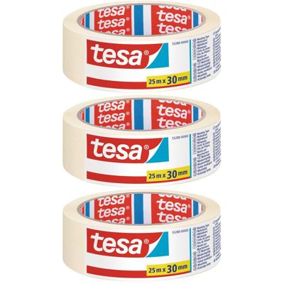 Tesa Afplaktape - 3x - 30 mm x 25 m - schilderstape - Maskeertape