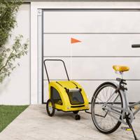 Hondenfietstrailer oxford stof en ijzer geel