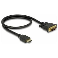 Delock 85651 HDMI-kabel HDMI / DVI Aansluitkabel HDMI-A-stekker, DVI-D 24+1-polige stekker 0.5 m Zwart Afgeschermd (drievoudig), Vergulde steekcontacten