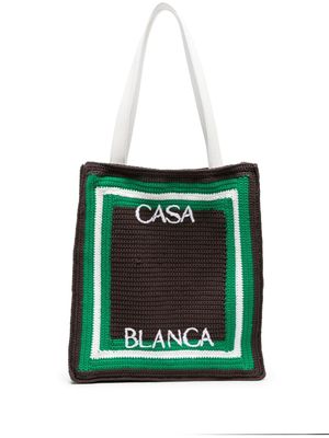 Casablanca sac cabas à logo brodé - Marron