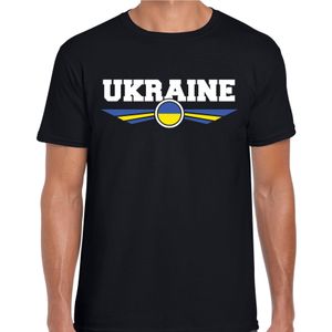 Oekraine / Ukraine landen shirt met Oekrainse vlag zwart voor heren 2XL  -