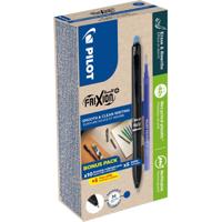 Pilot FriXion Ball Plus roller, medium, blauw, doos van 10 stuks + 10 navullingen