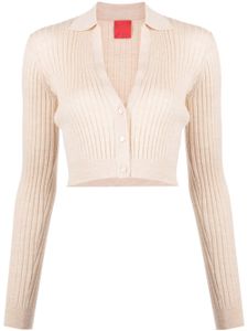 Cashmere In Love cardigan crop Callen à col v - Marron