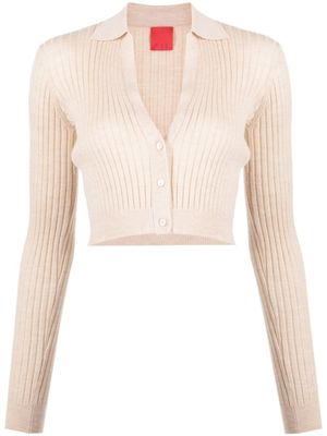 Cashmere In Love cardigan crop Callen à col v - Marron