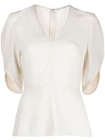 Stella McCartney blouse péplum Melody à col v - Tons neutres