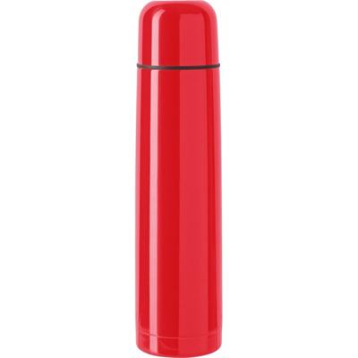 RVS thermosfles - isoleerkan - 1 liter inhoud - rood - Thermoskan / warmhoudkan RVS thermosfles - isoleerkan - 1 liter inhoud - rood - Thermoskan / warmhoudkan