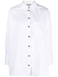 GANNI chemise à manches raglan en coton biologique - Blanc