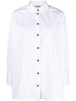 GANNI chemise à manches raglan en coton biologique - Blanc - thumbnail