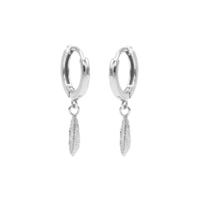 Karma Oorringen Hinged Hoops Feather Zilver