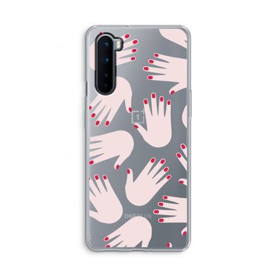 Hands pink: OnePlus Nord Transparant Hoesje