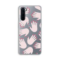 Hands pink: OnePlus Nord Transparant Hoesje