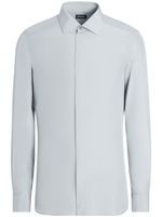 Zegna chemise en soie à manches longues - Gris