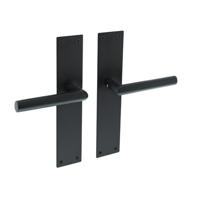Intersteel deurkruk met schild - Jura - blind - mat zwart - thumbnail