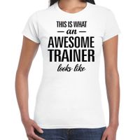 This is what an awesome trainer looks like cadeau t-shirt wit dames