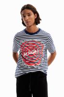 T-shirt spiraal met logo - BLUE - S