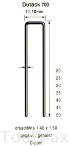 Dutack 11.1mm nieten | 40mm | 10.000 stuks - 5056042
