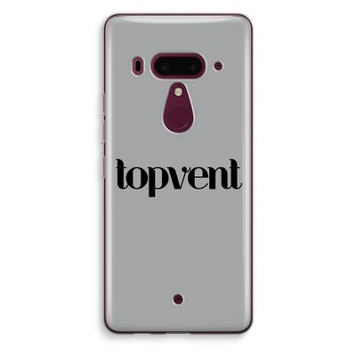 Topvent Grijs Zwart: HTC U12+ Transparant Hoesje