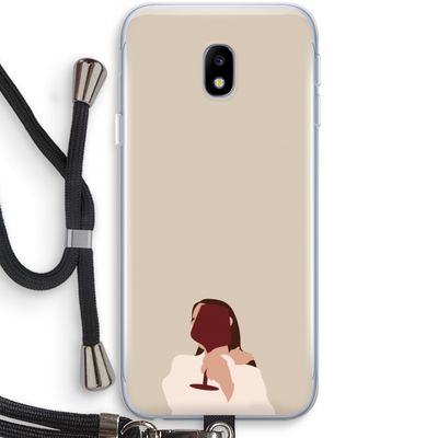 I drink wine: Samsung Galaxy J3 (2017) Transparant Hoesje met koord