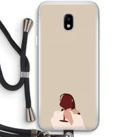 I drink wine: Samsung Galaxy J3 (2017) Transparant Hoesje met koord
