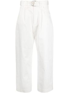 Nanushka pantalon en coton Radia à taille haute - Blanc