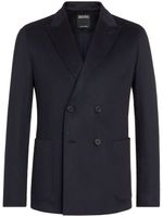 Zegna blazer Oasi à boutonnière croisée - Bleu