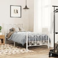 Bedframe met hoofd- en voeteneinde metaal wit 80x200 cm - thumbnail