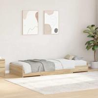 Opbergbedframe met hoofdeinde Sonoma Eiken 75 x 190 cm Bewerkt hout
