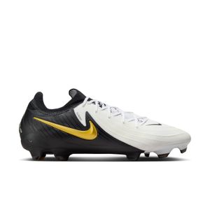 Nike Phantom GX II Pro Gras Voetbalschoenen (FG) Zwart Gebroken Wit Goud