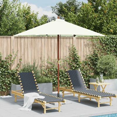 VidaXL Parasol met houten paal 150x200 cm zandkleurig