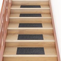 VidaXL 15 st trapmatten zelfklevend rechthoekig 60x25 cm grijs