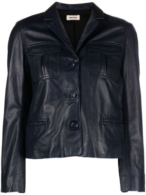 Zadig&Voltaire veste Liams en cuir - Bleu